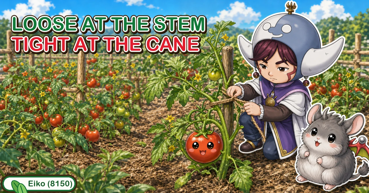 Loose at the stem, tight at the cane