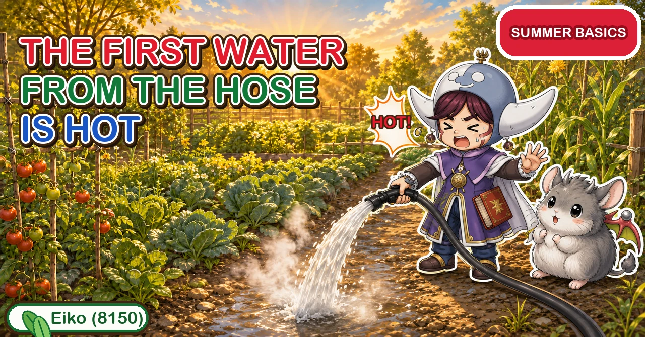 The first water out of the hose is hot
