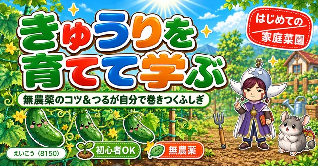 きゅうりは、支柱を先に🥒