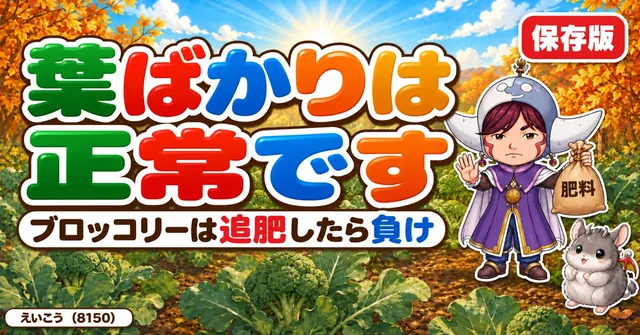 ブロッコリーの追肥は、やりすぎ厳禁🥦