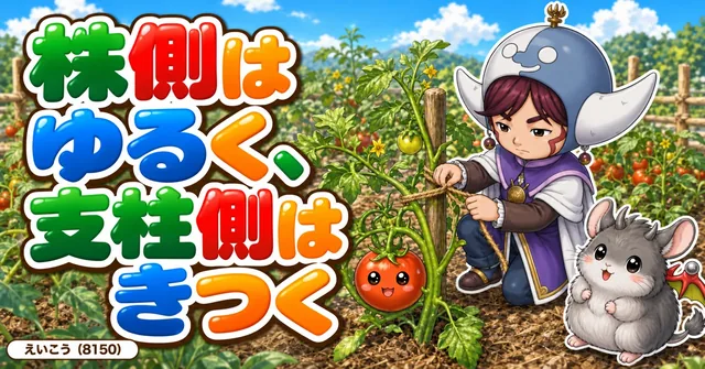 株側はゆるく、支柱側はきつく🌿