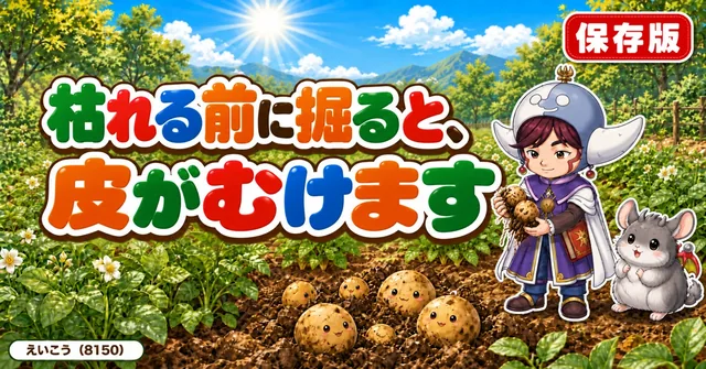 枯れる前に掘ると皮がむけます🥔