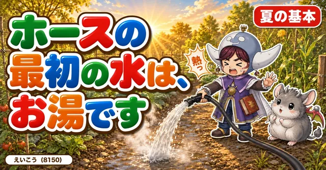 ホースの最初の水はお湯です💧