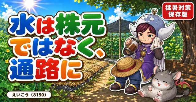 水は株元ではなく通路にやります🌞