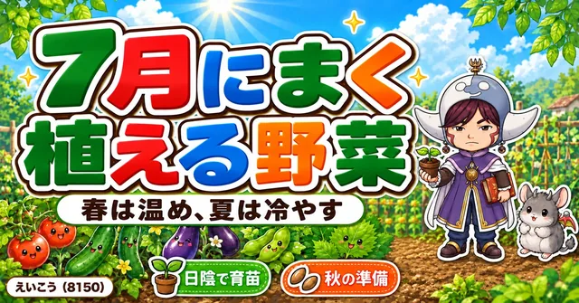 【7月号】夏は冷やすために育苗🌻
