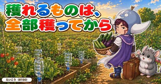 出かける前に全部穫ってください🏖️
