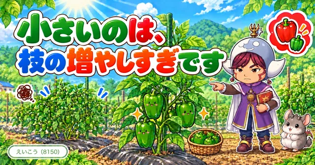 ピーマンが小さいのは、枝の増…