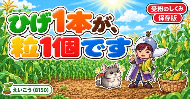 ひげ1本が、粒1個です🌽 ス…